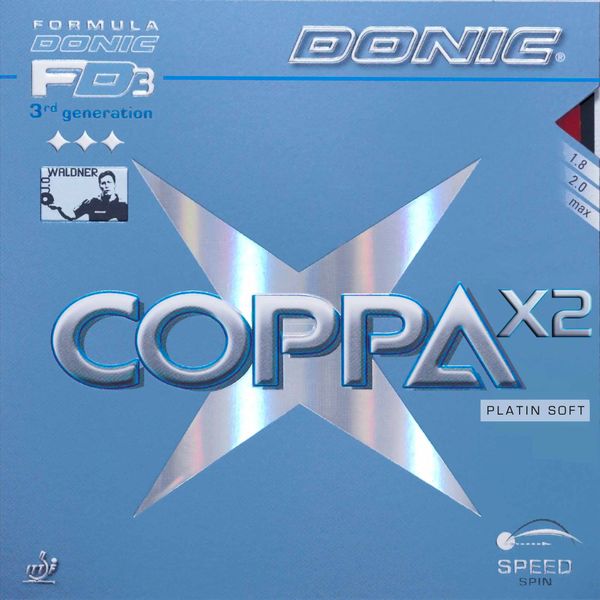 Donic Coppa X2 Platin Soft Table Tennis Rubber (Black, 2.0mm)