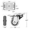 POWERTEC 3" Swivel Double Lock Polyurethane Plate Caster Gray, 4PK (880lbs)