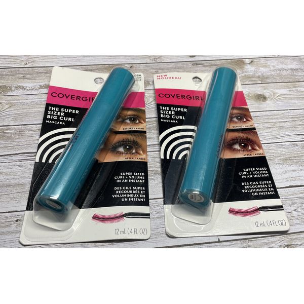 Lot of 2-COVERGIRL The Super Sizer Big Curl Mascara, 800 Very Black