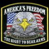RIGHT TO BEAR ARM EAGLE BIKER PATCH 10 INCH PATCH