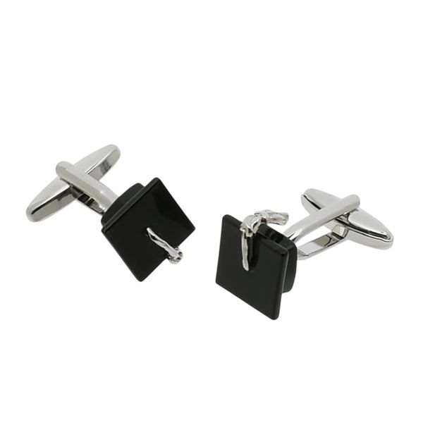 Graduation Cap Cufflinks, Presented in a Personalised Engraved Cufflink Box