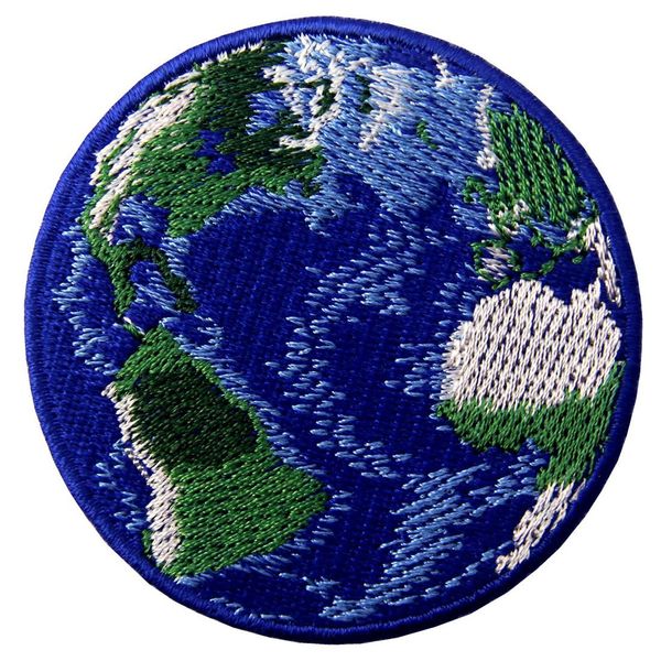 Blue Earth World Plant Embroidered Badge Iron On Sew On Patch