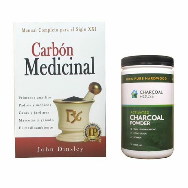 Activated Charcoal Powder & Carbón Medicinal Book (Spanish) SPECIAL