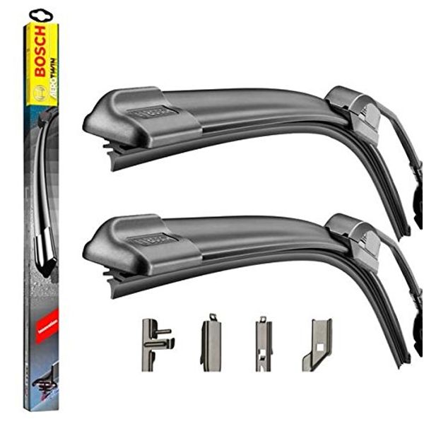 Bosch Multi Clip Twin Pack Front Window Windscreen Replacement Wiper Blades PAIR + 32ML Screen Wash 5008 2010-2016