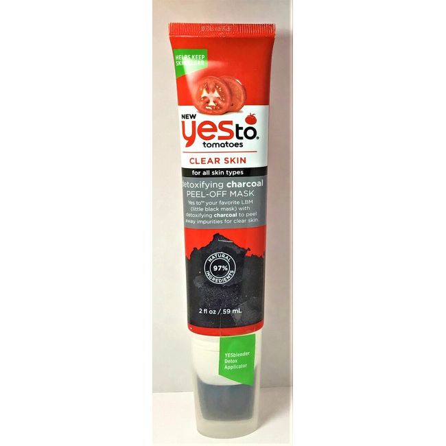 (1) YES To Tomatoes Clear Skin Detoxifying Charcoal Peel Off Mask 2oz  FREE SHIP