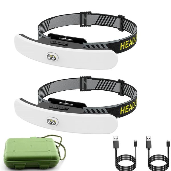 High Brightness LED Headlamp, Adjustable Angle, Rechargeable, USB, Small, Lightweight, Dual Light Sources, 6 Lighting Modes, IPX4 Waterproof, Dustproof, 1200 mAh, 230° Wide Angle Lighting, For Mountain Climbing, Camping, Walks, Work, Fishing, Outdoors, Di