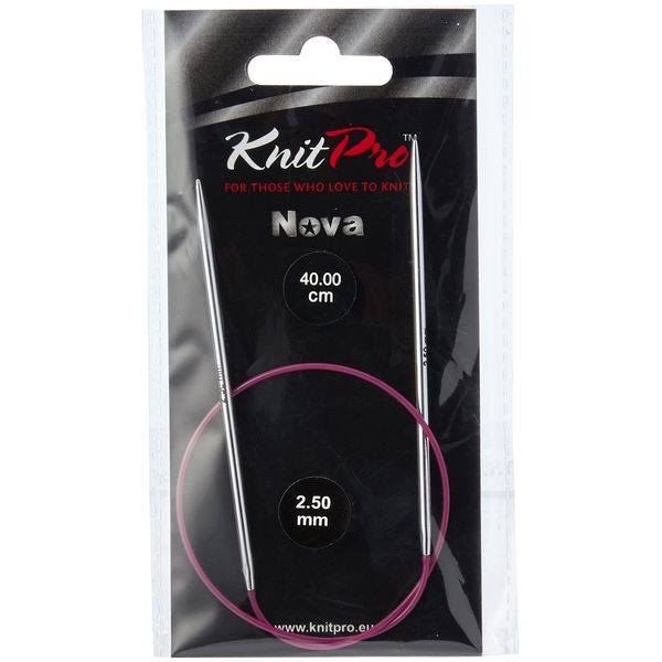 KnitPro Nova Fixed Circular Needles - 1 Unit,Silver (40cm x 2.50mm)
