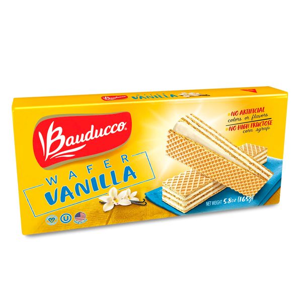 Bauducco Vanilla Wafers - Crispy Wafer Cookies With 3 Delicious, Indulgent, Decadent Layers of Vanilla Flavored Cream - Delicious Sweet Snack or Desert - 5.82oz (Pack of 1)