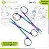 Cynamed Iris Micro Dissecting Scissors w/Titanium Coating Straight & Curved 2pcs