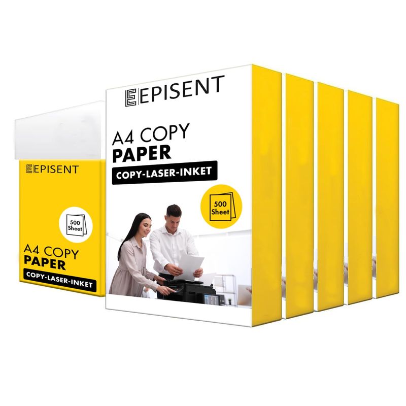 EPISENT A4 White Paper Sheets - 80gsm Bright White Paper - Office ...