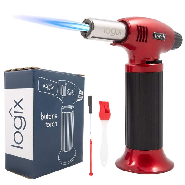 LOGIX 20911 Torch Lighters, Cooking Torch for Crème Brûlée, Butane Refillable, Mini, Culinary Torch