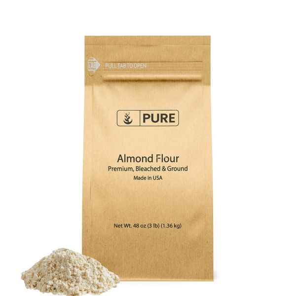 Pure Original Ingredients Almond Flour 3 lbs Blanched Extra Fine California, 1 lb (1 pack)