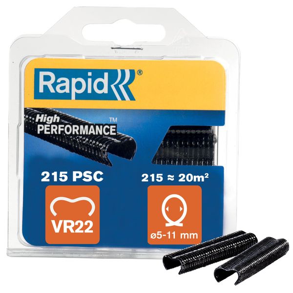 Rapid 40108804 Hog Rings, Black, 215 pièces, noir