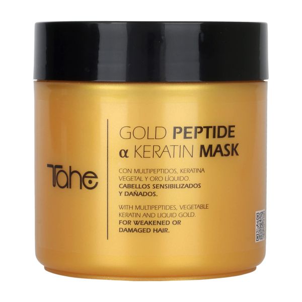 Tahe Gold Peptide Keratin Haarmaske mit Multipeptiden, pflanzliches Keratin und Flüssiggold, 400 ml