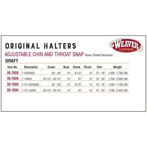 Weaver Leather Nylon Adjustable Draft Horse Halter, 1", Average, Blue
