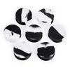 Solid Marble White & Black Silicone Earring Plugs (10mm)