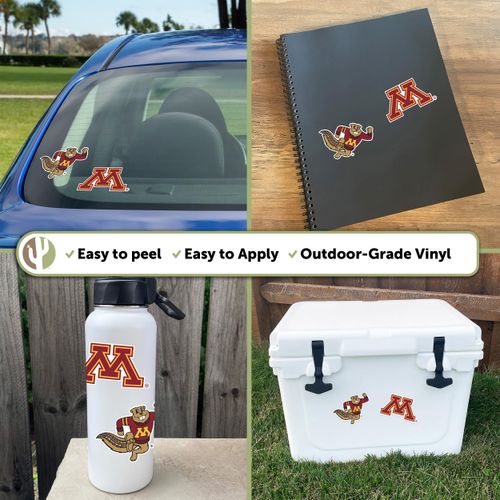 University of Minnesota Golden Gophers Sticker Vinyl Decal Laptop Water Bottle Car Scrapbook (4 Inch Set V1)