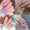 CHANGAR 5 Colors Gradient Aurora Glass Paper Nail Sticker, Reflective Mirror Design Broken Glass Stripe Line Paper Nail Decals 3D Broken Glass Pieces Mirror Foils DIY Nail Art Decoration (5 Boxes)