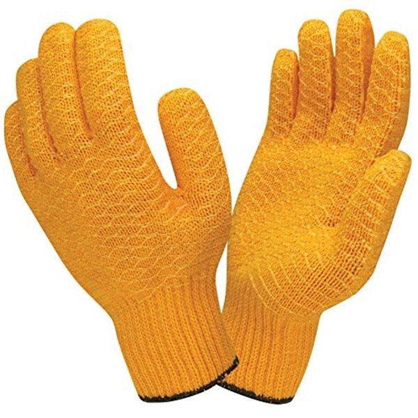 Cordova Safety Products 7 Gauge Two-Sided Criss-Cross PVC-Patterned Gripping Gloves, Large, 12-Pack