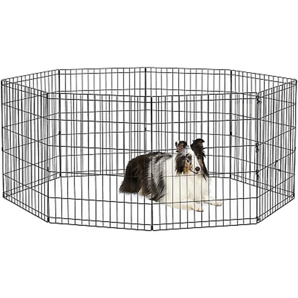 Dog Exercise Pen & Playpen, 24" W X 30" H, No Door, Black