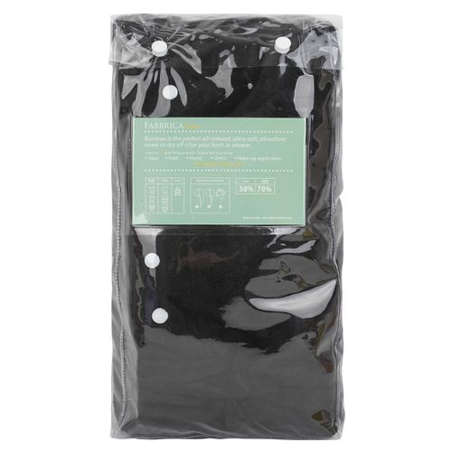 FABBRICA HOME Super Absorbent Quick Dry Spa Bath Wrap Shower Skirt and Hair Drying Turban - 2pc Set (One-Size, Black)