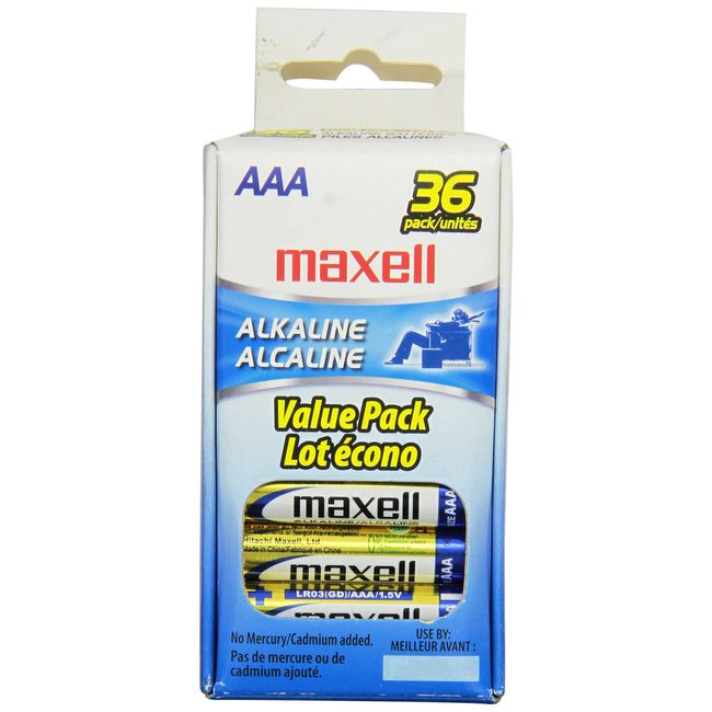 Maxell 723815 AAA Performance Long Lasting Alkaline Batteries - 36 Pack, Computer