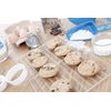 Chef Aid Crinkle Pastry Cutter Set, with both Square and Round Cutters, White
