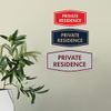 Fancy Private Residence Sign (Black/Silver) - Small 1 Pack
