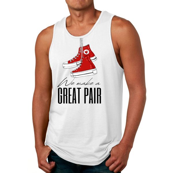 Mens Fitness Tank Top Graphic T-shirt Say it Soul, we Make a Great - White / M