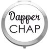 Dapper Chap Grooming Statement folding compact pocket mirror - silver round circle shape