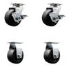 Tool Box Caster Wheel Set – 4 Inch Polyolefin Swivel Casters – SCC