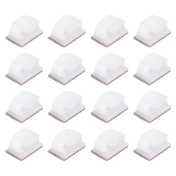 PATIKIL 50pcs Cable Clips Adhesive Cable Clamp Mount Brackets Cable Organizer Wire Holder White