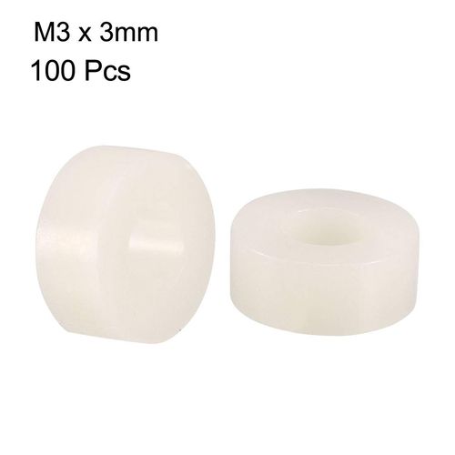 uxcell Spacers, ABS LED, Round M3x3mm, Off-White, Pack of 100
