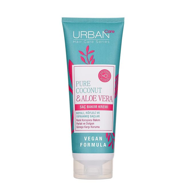 URBAN Care Pure Coconut & Aloe Vera Boyalı Saçlara Özel Renk Koruyucu Saç Bakım Kremi 250 ml-Vegan