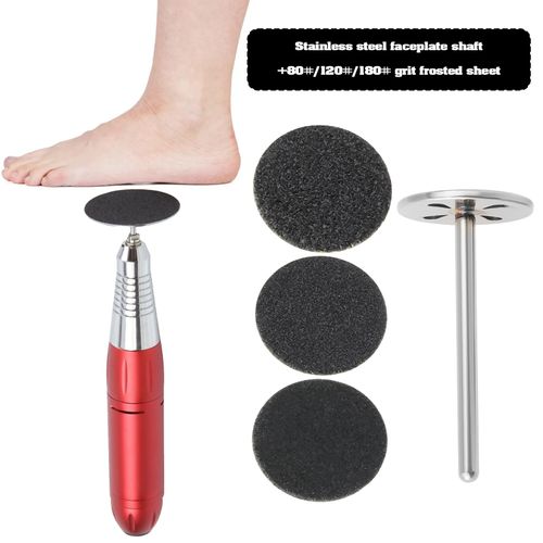 LT Easiyl Foot Grinder Stainless Steel Disc 15MM with 30Pcs Refills File 80 Grit 120 Grit 180 Grit Sandpaper Sanding Disc Pedicure Tool Replaceable Pedicure Set