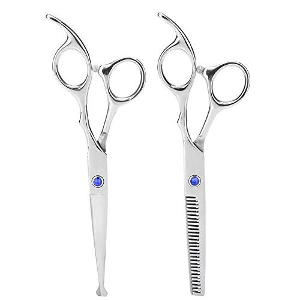 Professional Hair Cutting Thining Scissors Set Round Head Shears Baby Hairdressing Scissors Set for Baby Kids (Blue)