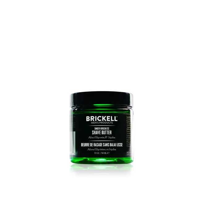 Brickell Men's Smooth Brushless Shave Butter for Men, Natural and Organic Smooth Shaving Butter to Fight Nicks, Cuts and Razor Burn, 2 Ounce, Unscented