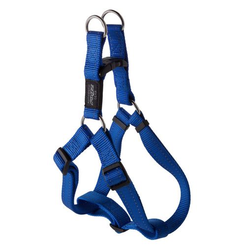 Reflective Adjustable Dog Step in Harness for Large Dogs; matching collar and leash available, Blue