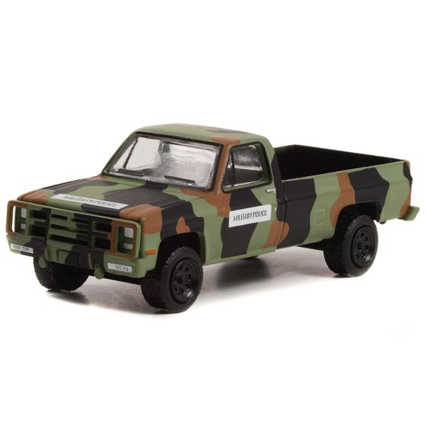 Collectibles 1985 Chevy M1008 CUCV Pickup Truck Camouflage Military Police Battalion 64"" Release 2 1/64 Diecast Model Car by Greenlight 61020 D