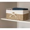 Vintiquewise(TM) Seagrass Shelf Basket Lined with White Lining