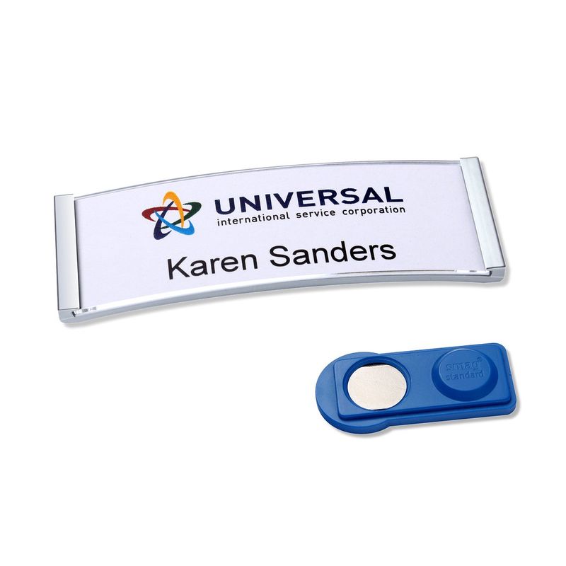 Badgepoint POL20MA66-20DR Naambadges, 64 x 22 mm, metaalkleurig