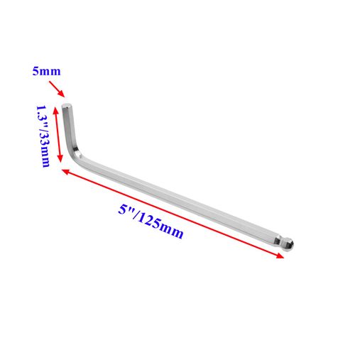 Rannb 5mm Hex Key Wrench CR-V Steel 4.3" Length Long Arm Ball End Hex Key Wrench for Bike, Furniture,and DIY -10pcs