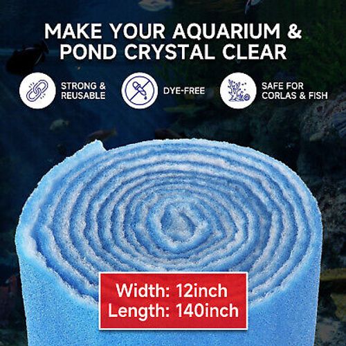 12 Feet of Blue and White Air Filter Media Roll MERV6 Polyester Media-12" Wide