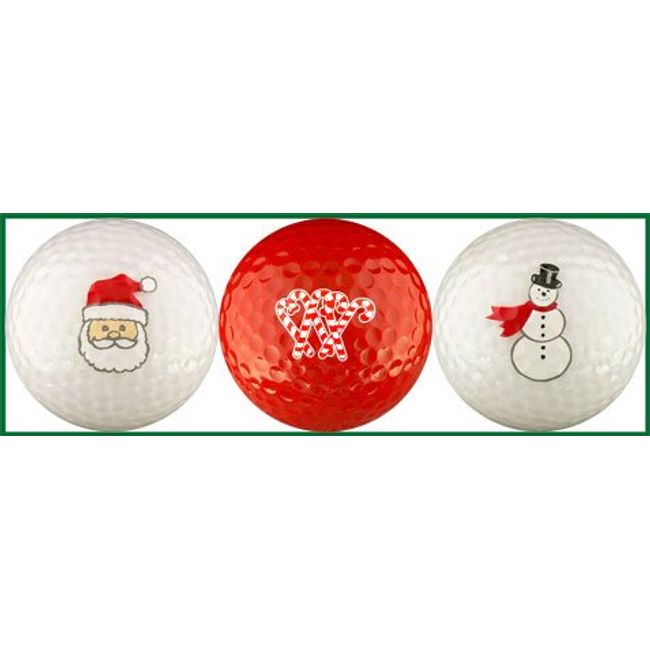 EnjoyLife Inc Christmas Candy Cane Golf Ball Gift Set