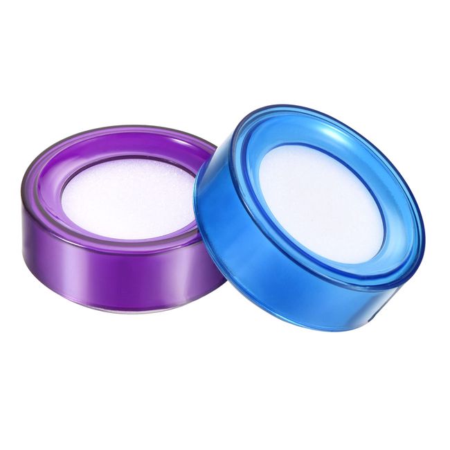 MECCANIXITY Finger Wet Sponge 2.7 Inch Dia for Bank Counting Blue Purple 2in1 Set