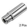 sourcing map 2 Pcs 1/4 Inch Drive 12mm 6-Point Deep Socket, Metric, Cr-V