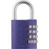 Padlock combination aluminum 40mm lilac