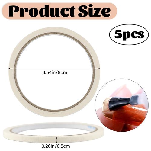 ZJIVQO 5 Rolls Nail Art Tape Nail Tape Stickers Nail Art Tips Guiding Tapes Striping Line Stickers Tape DIY Nail Art Decorations Tape for Girls Tiro Manicure Tools White Masking Tape