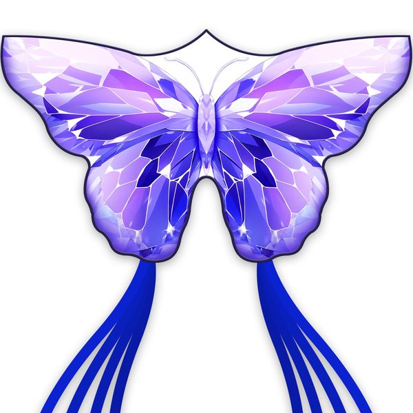 SGftre New Purple Crystal Butterfly Kite for Kids and Adults,Outdoor Fun Kite Gift Sports Adults Summer Children Line Kite Butterfly for Kids Toy (Purple Crystal Butterfly)