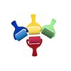 Sponge Painting Rollers | Pack of 4 | Assorted colours | 7cm Roller